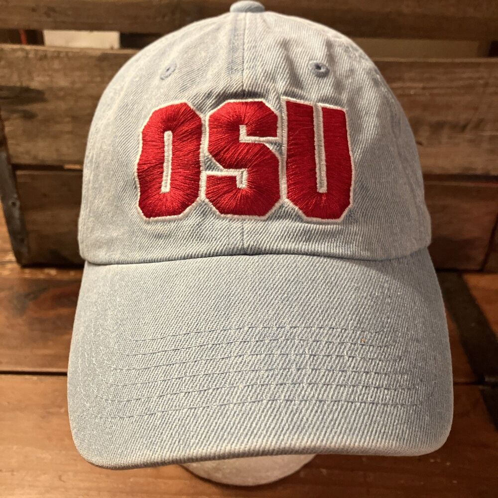 Victoria's Secret Pink OSU Ohio State University Buckeyes Denim Baseball Cap Hat